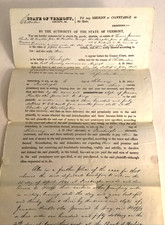 1841 Handwritten Court Doc Signed Sheriff Emerson Jameson Bradley Chittenden VT picture