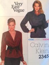 Vtg Easy Vogue 2345 Sew Pattern Calvin Klein American Designer Jacket Blouse Top picture