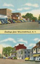 Greetings from Williamsville NY, New York - Street Scenes - Linen picture