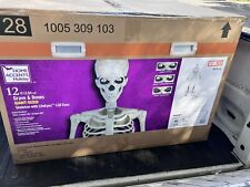 12 FT Foot Giant Skeleton Animated LCD Eyes Halloween Home Depot In Hand 🎃 picture