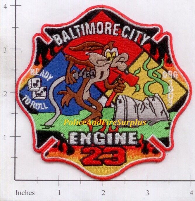 Maryland - Baltimore City Engine 23 MD Fire Dept Patch Wiley Coyote