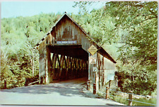 Columbia New Hampshire Lemington Vermont Covered Bridge River Vintage Postcard picture