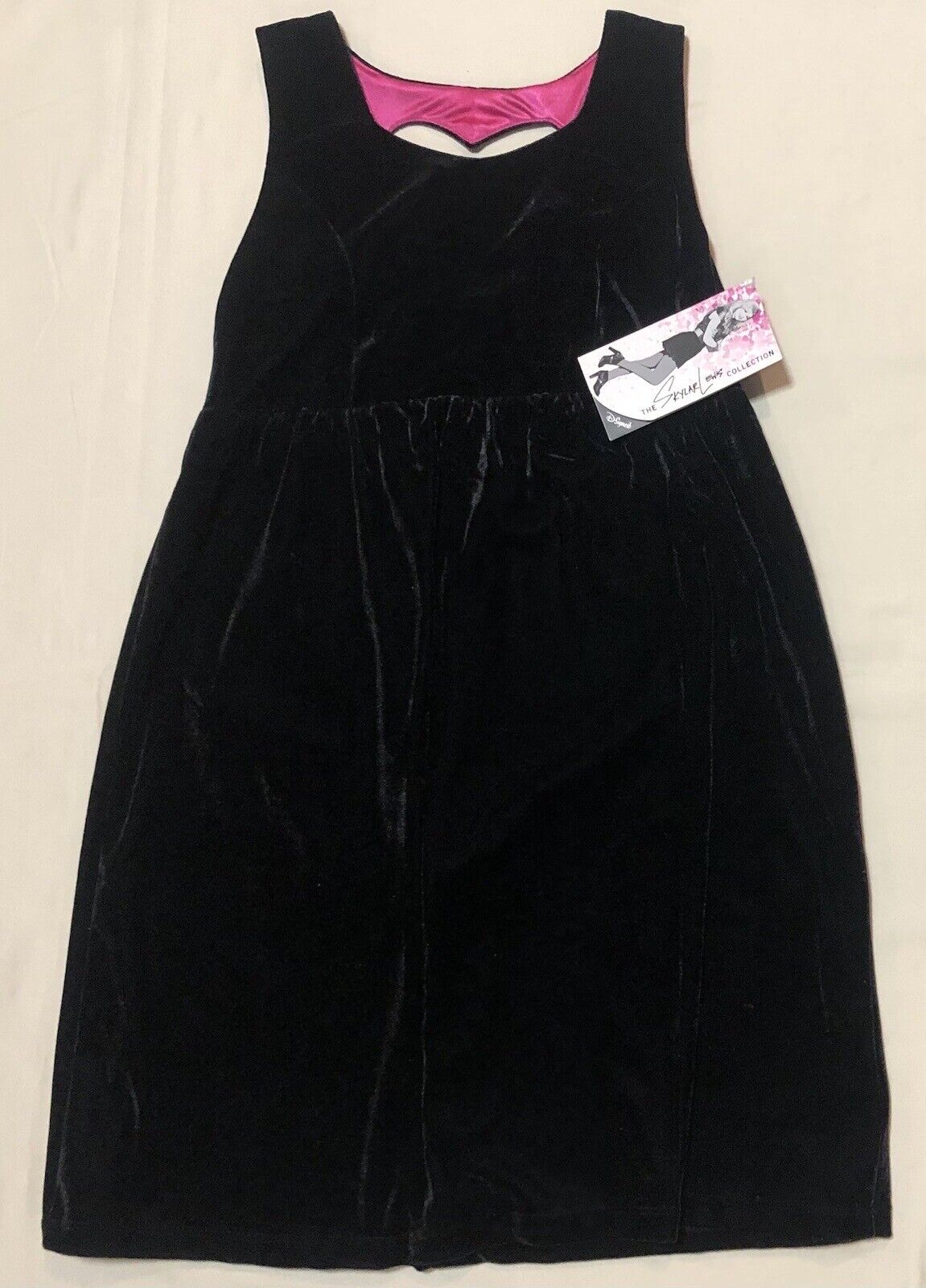 New Disney Skylar Lewis Dress Girls Size Large L Black Velvet Collection