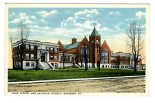 High School & Carnegie Library  Postcard Somerset Kentucky 1910's picture