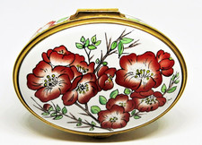 KINGSLEY/MOORCROFT ENAMEL BOX - RED POPPY - POPPIES - CALIFORNIA STATE FLOWERS picture