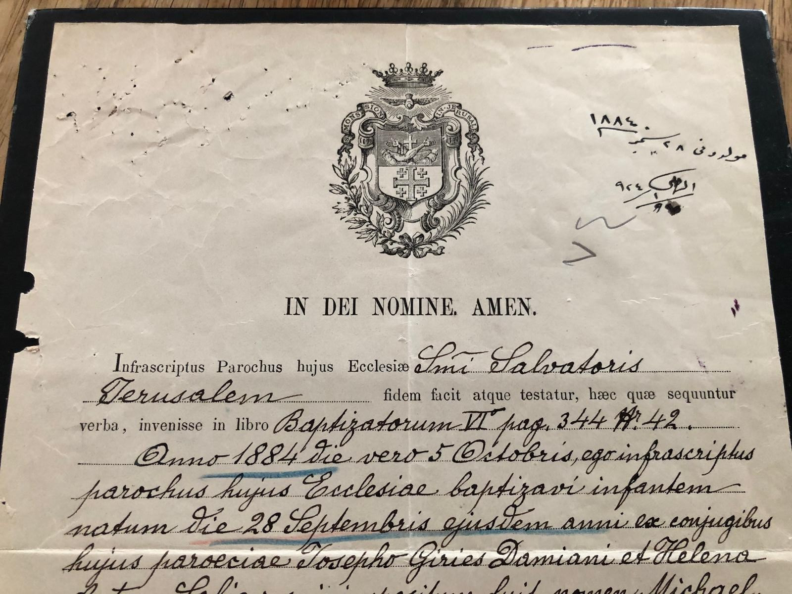 PALESTINE JERUSALEM DAMIANI SAFIE SAFADI S. SALVATORE FRANCISCAN CHURCH 1924 PALESTINE JERUSALEM DAMIANI SAFIE SAFADI S. SALVATORE FRANCISCAN CHURCH 1924