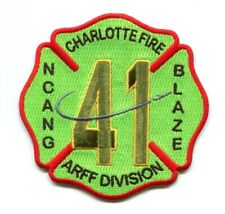 Charlotte Fire Department Station 41 ARFF CFR USAF Military Patch North Carolina picture