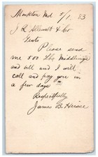 1883 Middlings and Bill Monkton Maryland MD Baltimore MD Posted Postcard picture