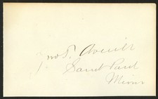 John T Averill d1889 signed auto 3x5 cut US Rep Minnesota General Civil War ^ picture