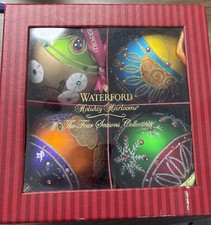 Waterford Holiday Heirlooms Four Seasons Collection Set of 4 Ornaments W/Box picture