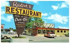 Ralph's Restaurant Centralia Washington Char-Glo Steaks Chrome Postcard c.1960 picture