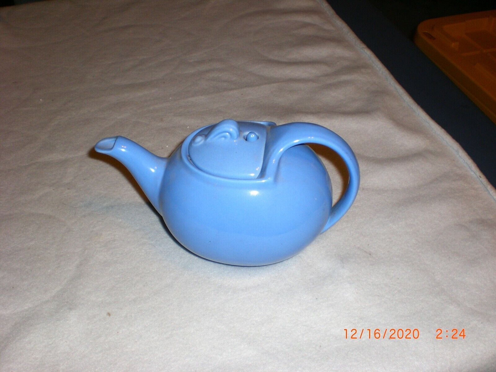 Vintage Hall Cadet Blue Hook Lid 6 Cup Teapot No Trim - Made in USA