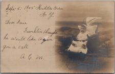 1905 Middletown, New York RPPC Studio Photo Postcard Baby in Carriage / Stroller picture