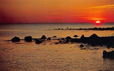 New Shoreham RI Rhode Island Block Sunrise Dawn Twilight Ocean Vtg Postcard M7 picture