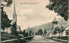 Postcard VT Hardwick, South Main Street, Churches  1914    T9 picture