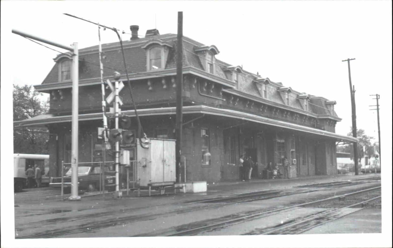 Wallingford Connecticut CT Train Station Depot Real Photo Vintage Postcard