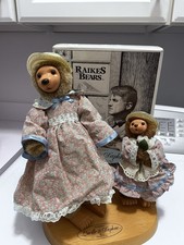 Raikes Bears Lucille & Daphne 1991 Limited Ed Figurines Signed Robert Raikes Box picture