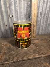 VINTAGE 1960's MACMILLAN  ROYAL SCOT PLAID 1 QUART COMPOSTE MOTOR OIL CAN  picture