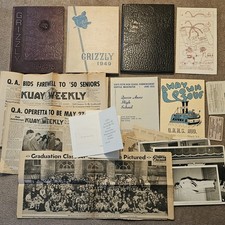 1948-50 Queen Anne HS Grizzly Yearbook Ephemera Archive Houbregs Newspaper Photo picture