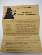 Vintage 1978 Sherlock Holmes 125th Year Birthday Celebration Invitation Ohio picture