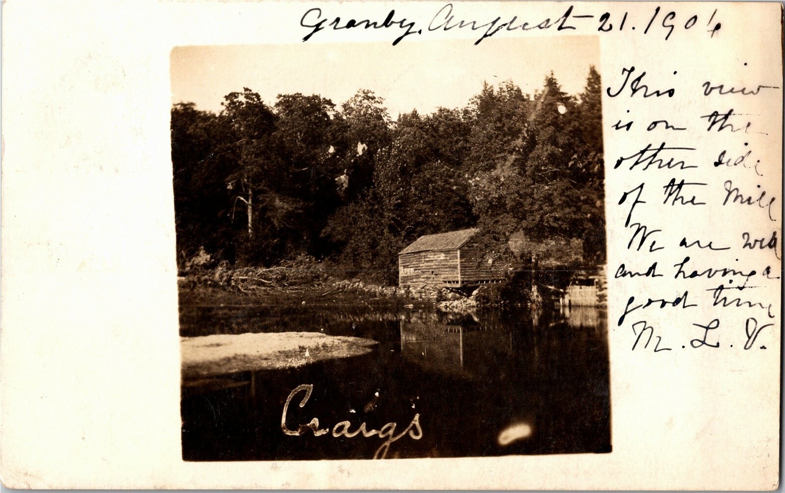 RPPC Craig's Mill North Granby CT c1906 Undivided Back Vintage Postcard X22 RPPC Craig's Mill North Granby CT c1906 Undivided Back Vintage Postcard X22
