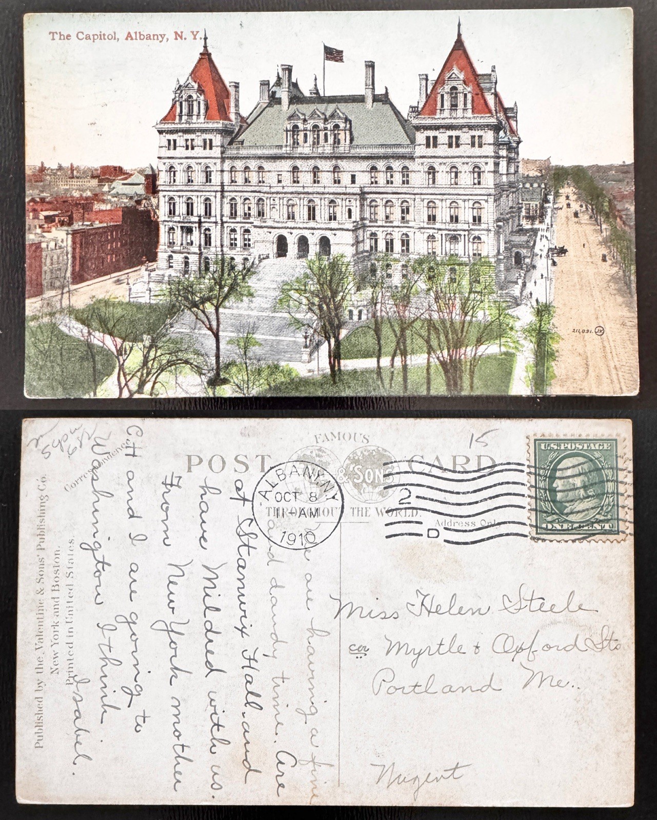 1910 The Capitol Albany New York Postmark B7 1910 The Capitol Albany New York Postmark B7