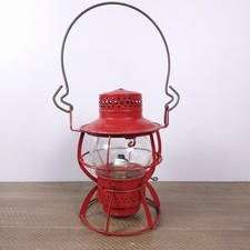 Vintage Dressel Arlington Red Railroad Lantern U.S 1144 Clear Globe picture