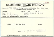 1924 Readsboro Chair Co. VT Billhead - Chairs/Desks picture