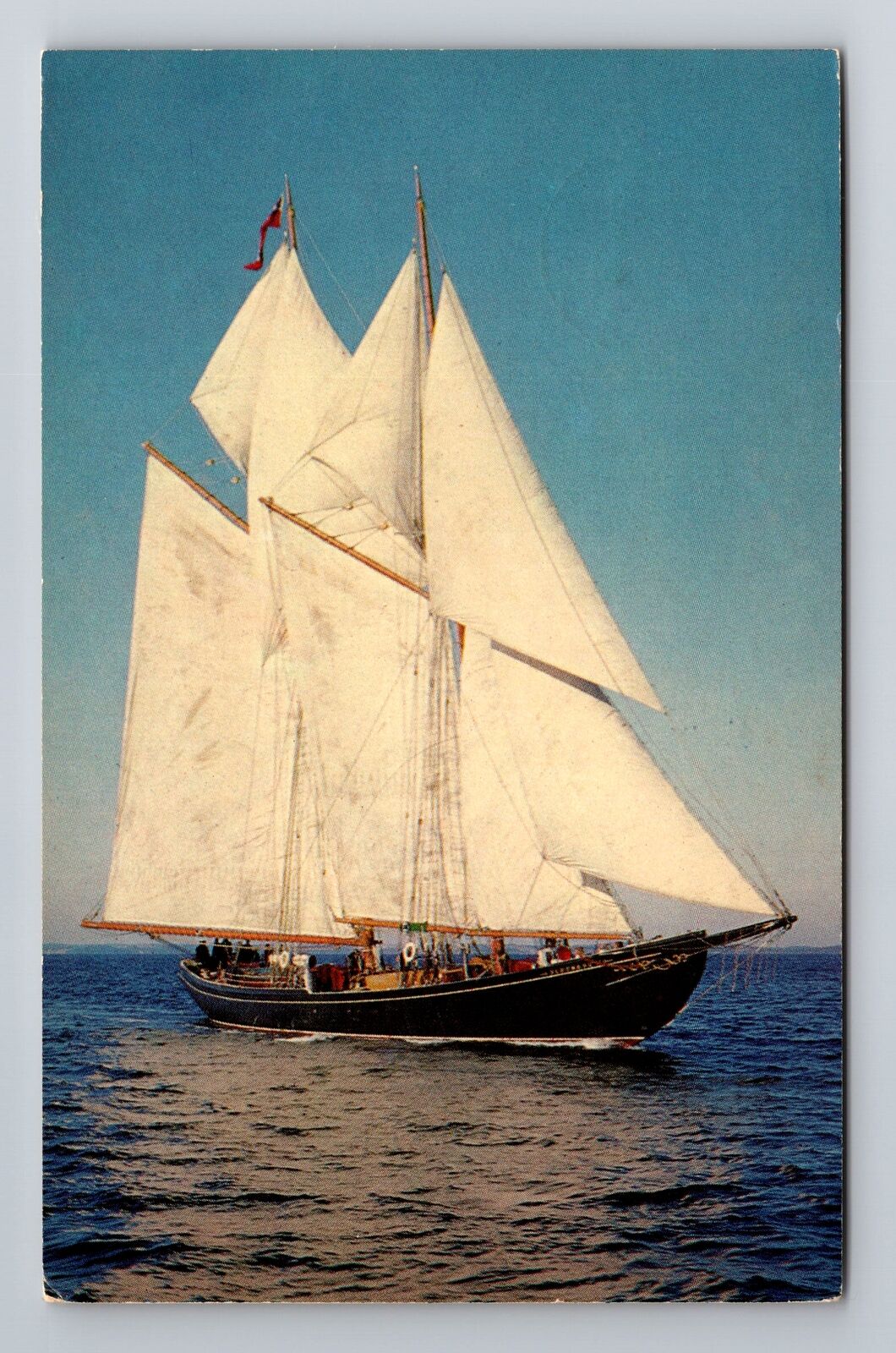 Lunenburg Nova Scotia-Canada, Bluenose II, Replica of Schooner, Vintage Postcard
