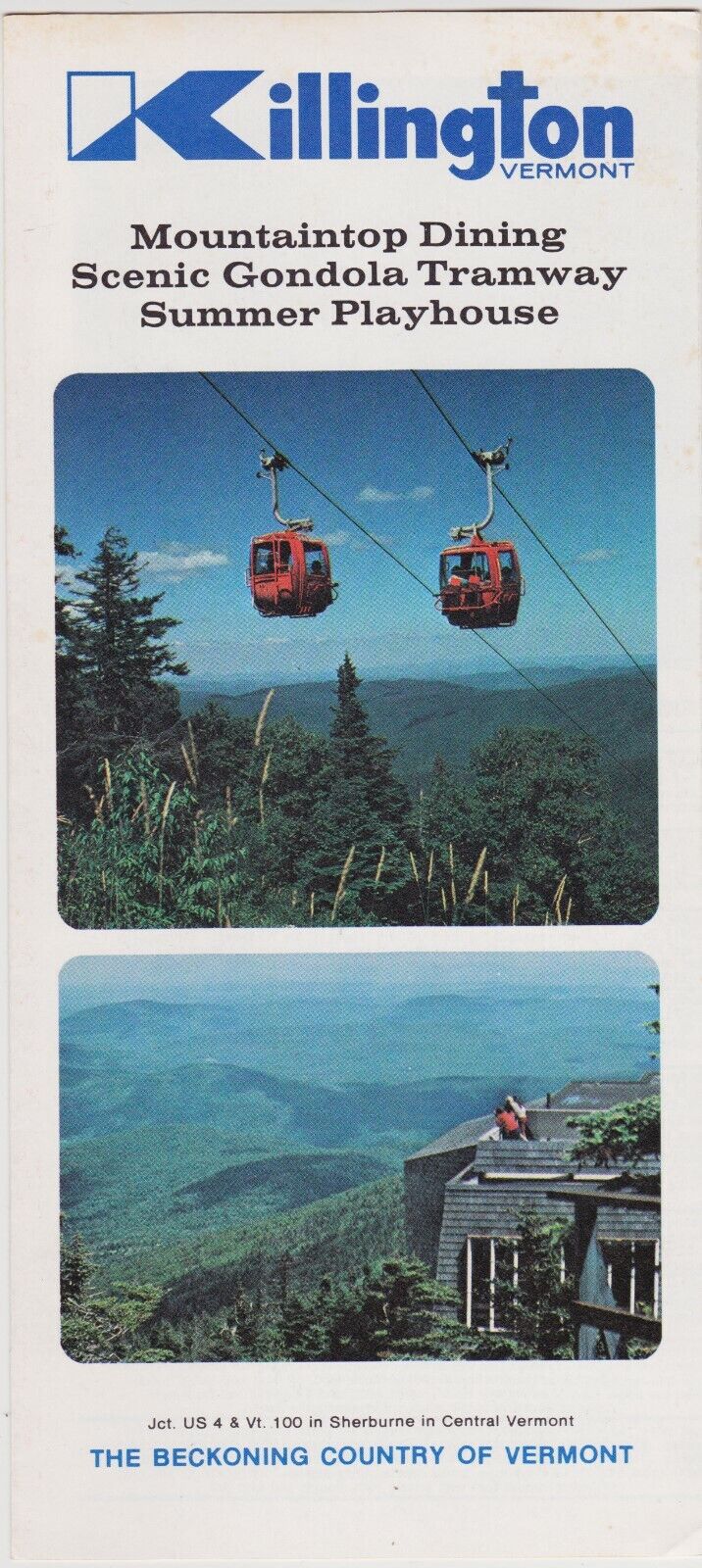 1976 Killington Tramway Summer Gondola Rides Brochure