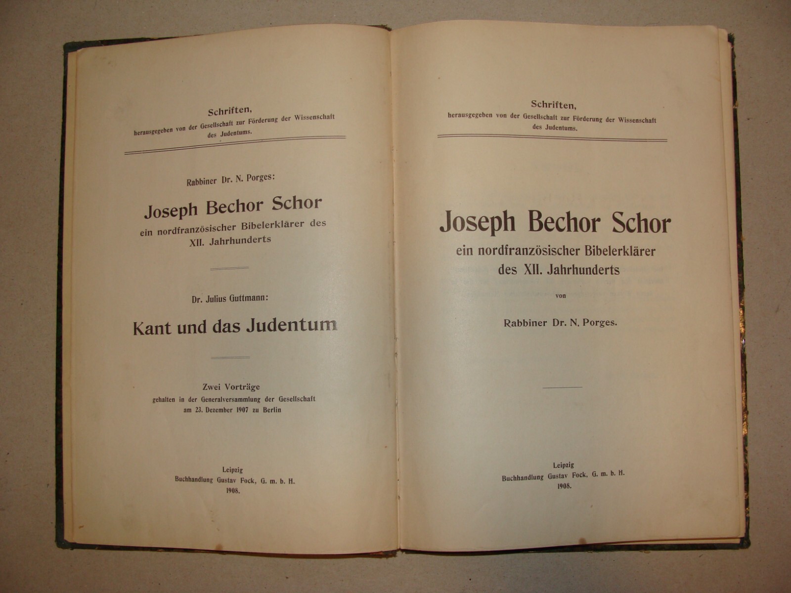 Germany Book Jewish Judaica 1907 German French Joseph Bechor Schor History Germany Book Jewish Judaica 1907 German French Joseph Bechor Schor History