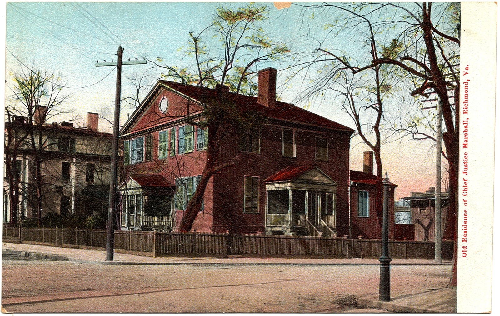 1901-1907 Richmond VA Old Residence Home of Chief Justice Marshall Postcard UDB 1901-1907 Richmond VA Old Residence Home of Chief Justice Marshall Postcard UDB