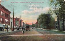 c1908 Middletown Connecticut Main Street Trolley Tracks Wagon Vintage Postcard picture