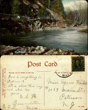 Broad Brook near Brattleboro Vermont antique car duplex cancel 1908 picture