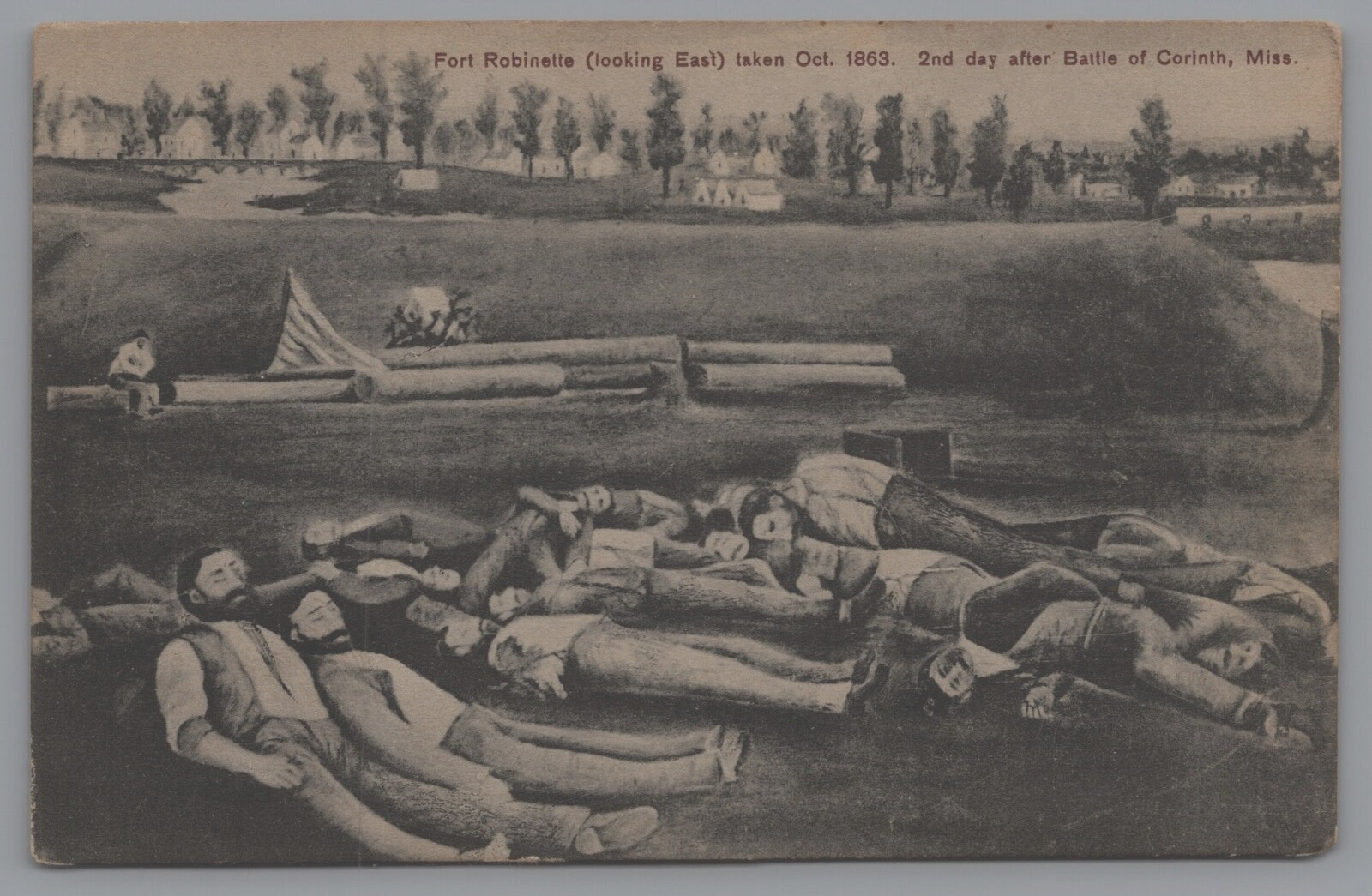 Fort Robinette BATTLE OF CORINTH Mississippi MS Vintage Postcard ALCORN COUNTY