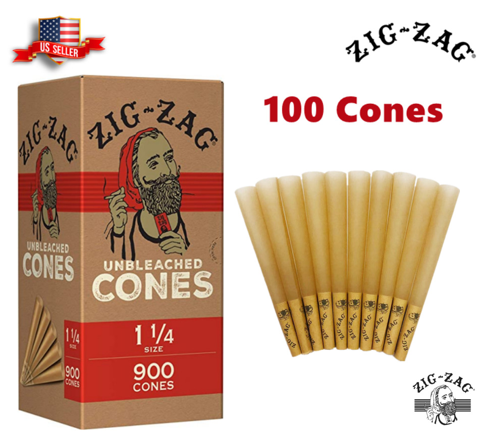Zig-Zag® Unbleached Paper Cones 1 1/4 Size 100 Pack Fast Shipping