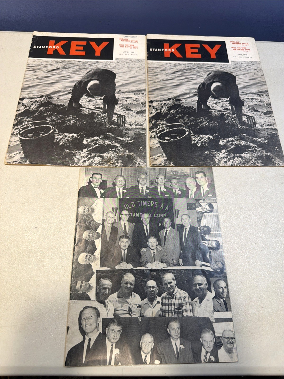 Stamford CT History Ephemera Lot (2) Stamford Key Magazines & Old Timers Ath