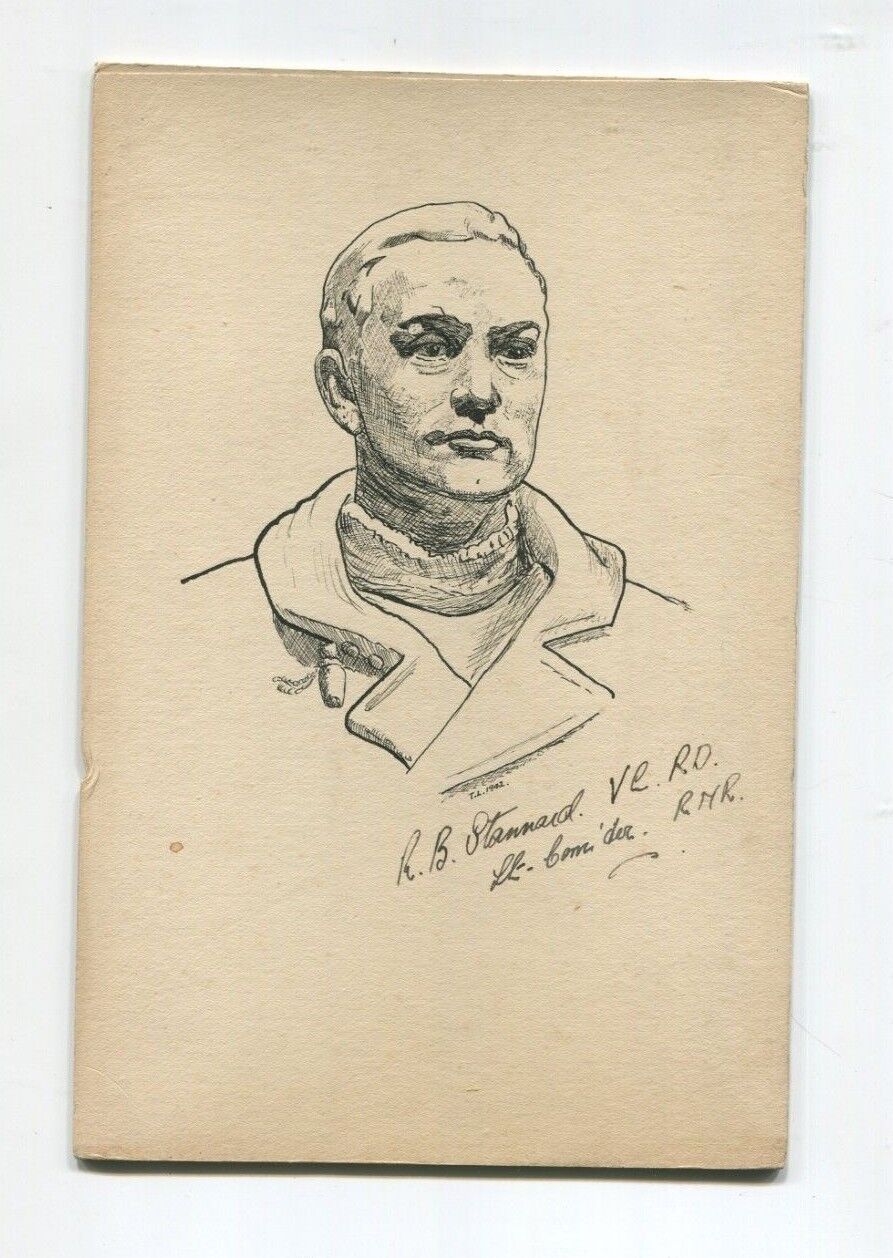 Original portrait drawing & autograph RICHARD STANNARD Royal Navy Victoria Cross