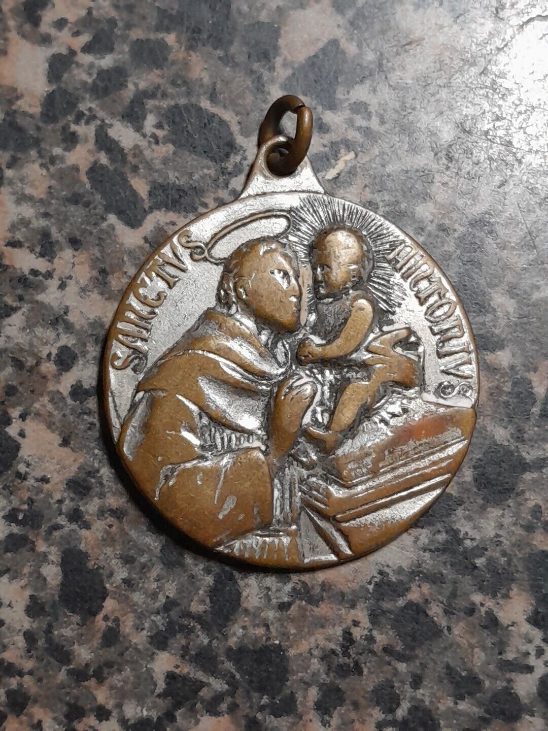 Vintage St Christopher St Anthony Ora Pro Nobis Medal 