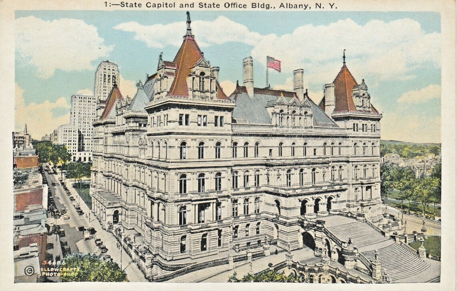 Vintage Postcard ALBANY, NY  STATE CAPITOL & STATE OFFICE BLDG   UNPOSTED