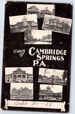VINTAGE VIEWS OF CAMBRIDGE SPRINGS PENNSYLVANIA MULTIVIEW 1906 POSTCARD QU picture