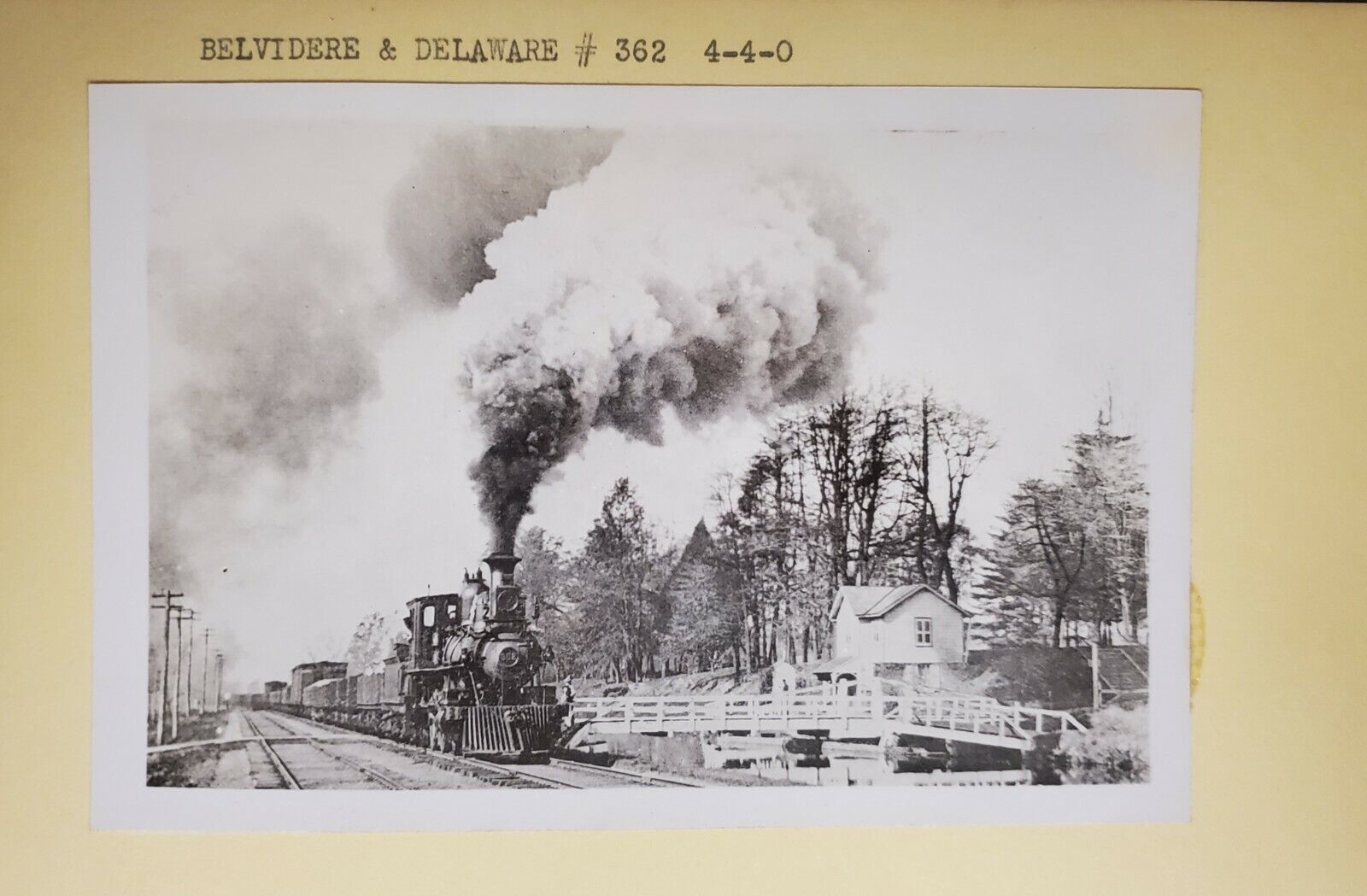 Vintage Belvidere & Delaware #362 Steam Locomotive Railroad Original Photo