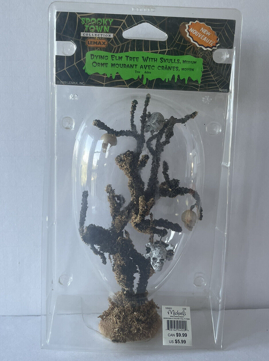 LEMAX SPOOKY TOWN DYING ELM TREE WITH SKULLS VILLAGE ACCESSORY-94020