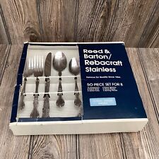 RARE~REED BARTON CLASSIC STAINLESS FLATWARE TOULOUS PATTERN 50 PIECES COMPLETE picture