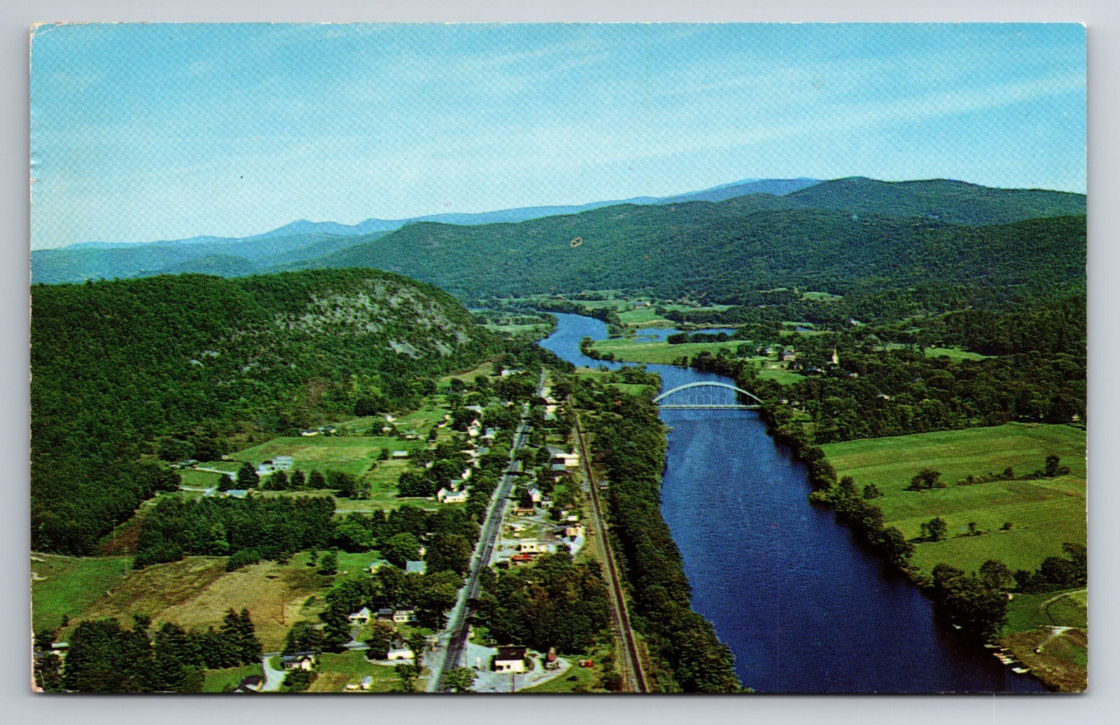 VT, Fairlee, Aerial View, Samuel Morey Memorial Bridge, Vintage Postcard VT, Fairlee, Aerial View, Samuel Morey Memorial Bridge, Vintage Postcard