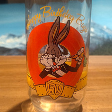 Bugs Bunny Happy Birthday 50th Anniversary Glass 1990 Warner Bros. Looney Tunes picture