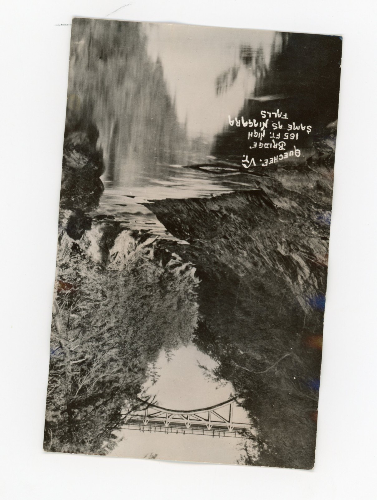 Vintage Postcard Quechee VT Bridge Undivided Unposted RPPC Slightly Warped