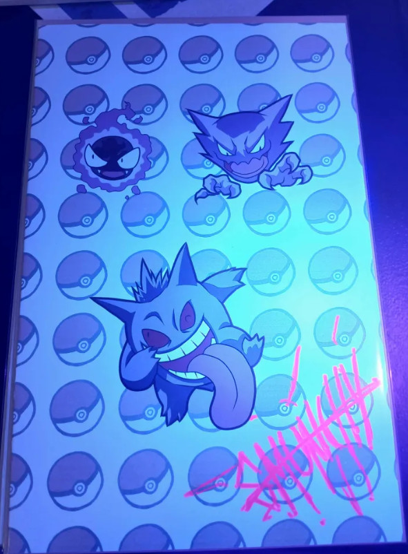 Pokemon Gengar Evolution line Luxury  smunchy artbook Slaughter signed UV