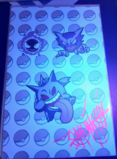 Pokemon Gengar Evolution line Luxury  smunchy artbook Slaughter signed UV picture