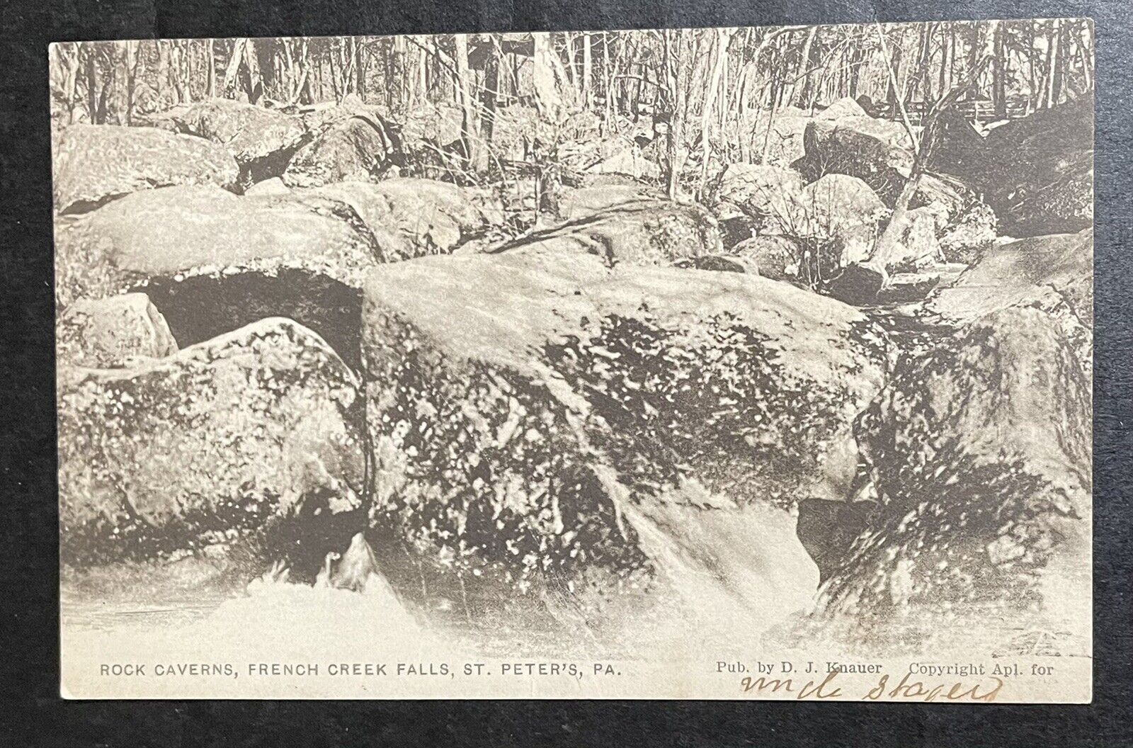 1906 ST Saint PETERS FRENCH CREEK FALLS ROCK CAVERNS CHESTER COUNTY PENNSYLVANIA